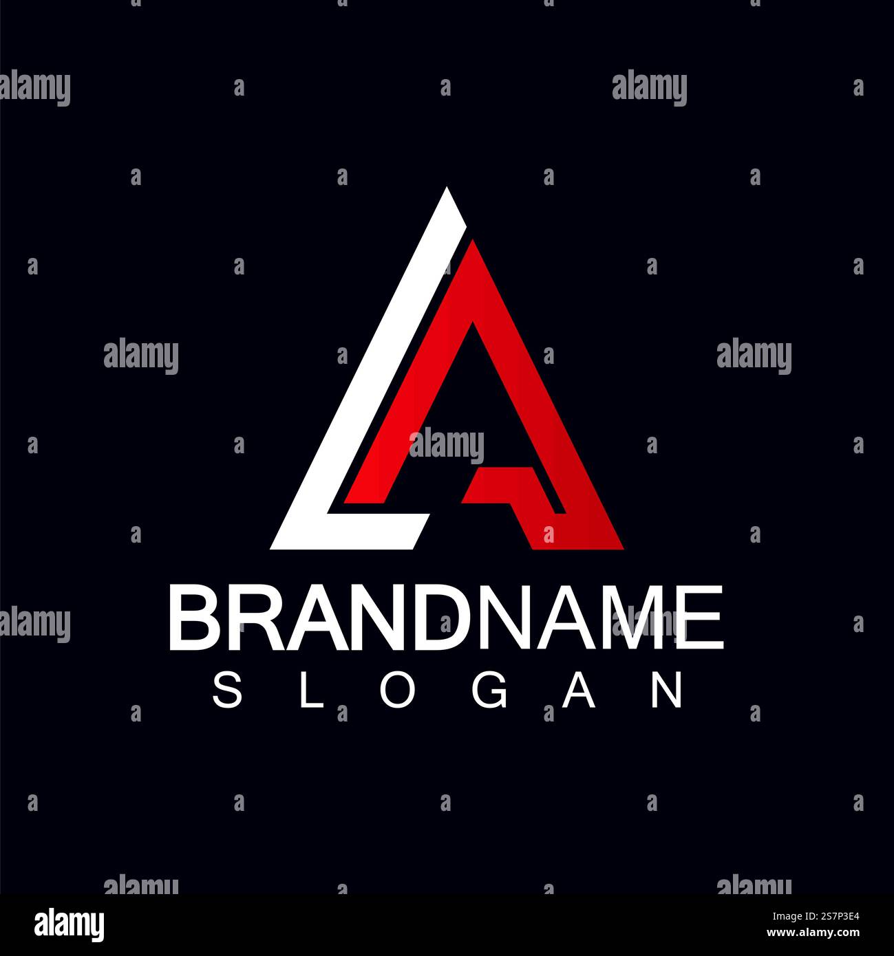 Creative letter LA triangle shape monogram logo Stock Vector