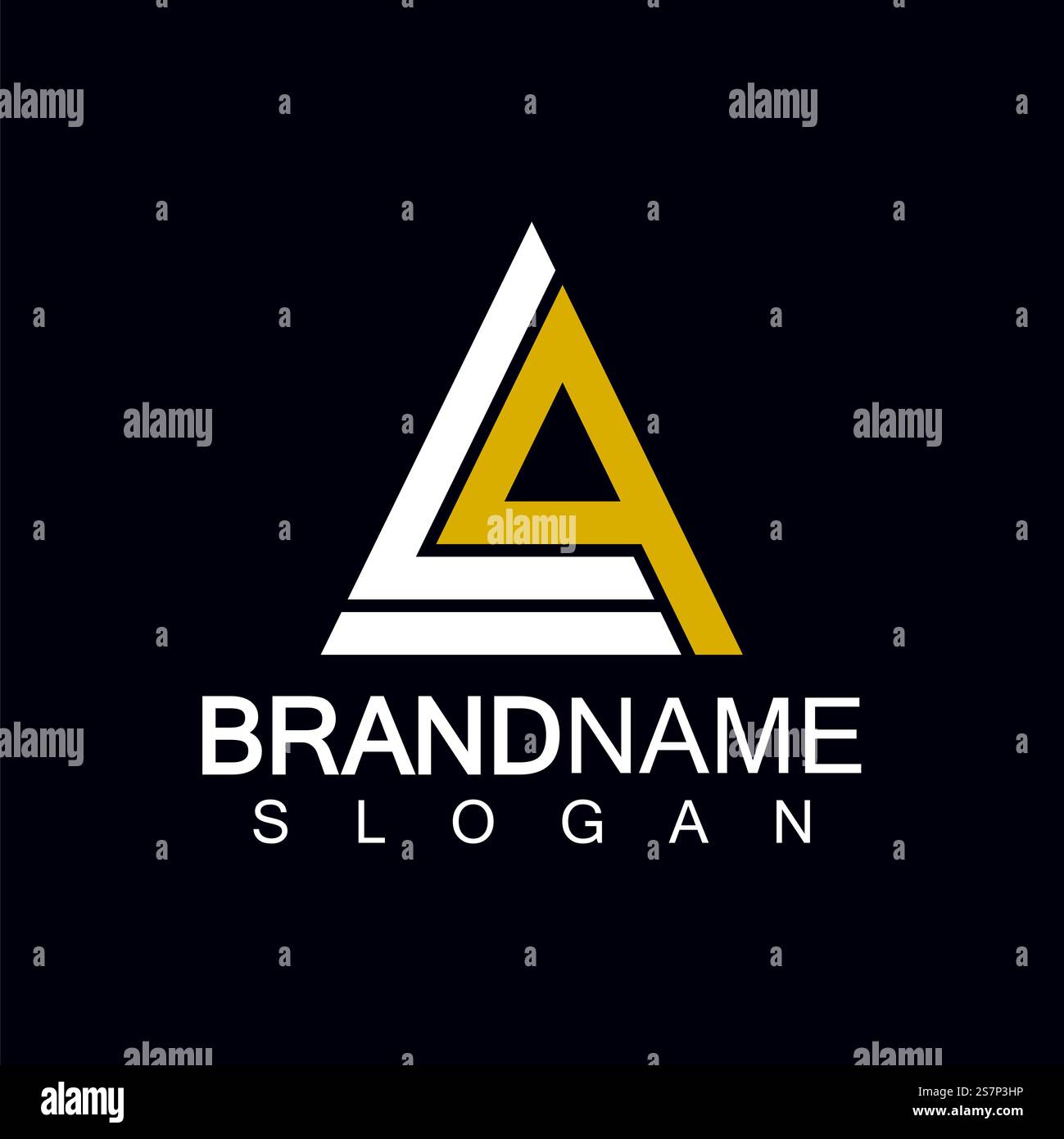 Creative letter LA triangle shape monogram logo Stock Vector Image ...