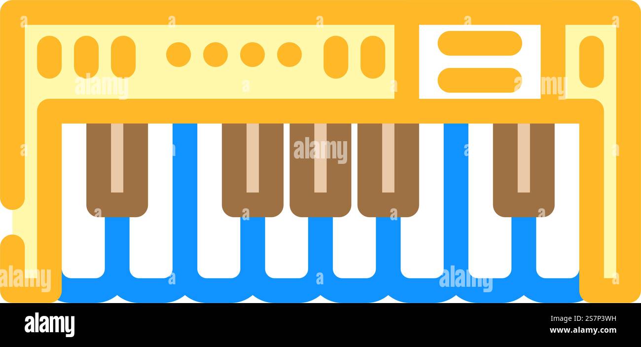 piano keys retro music color icon vector. piano keys retro music sign ...