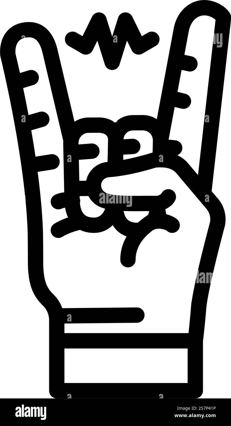 rock and roll retro music line icon vector. rock and roll retro music sign. isolated contour symbol black illustration. rock and roll retro music line icon vector illustration Stock Vector