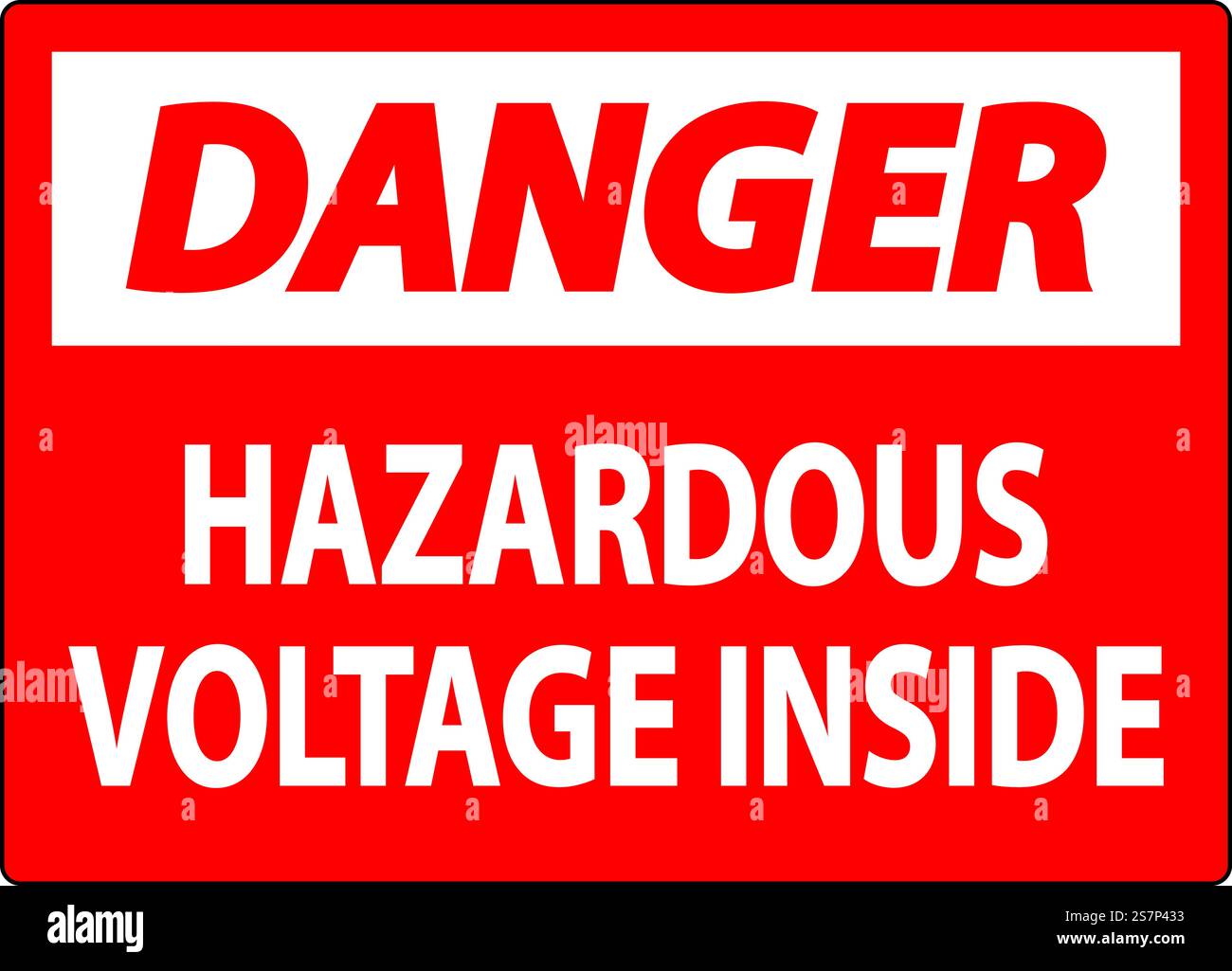 Danger Sign Hazardous Voltage Inside Stock Vector