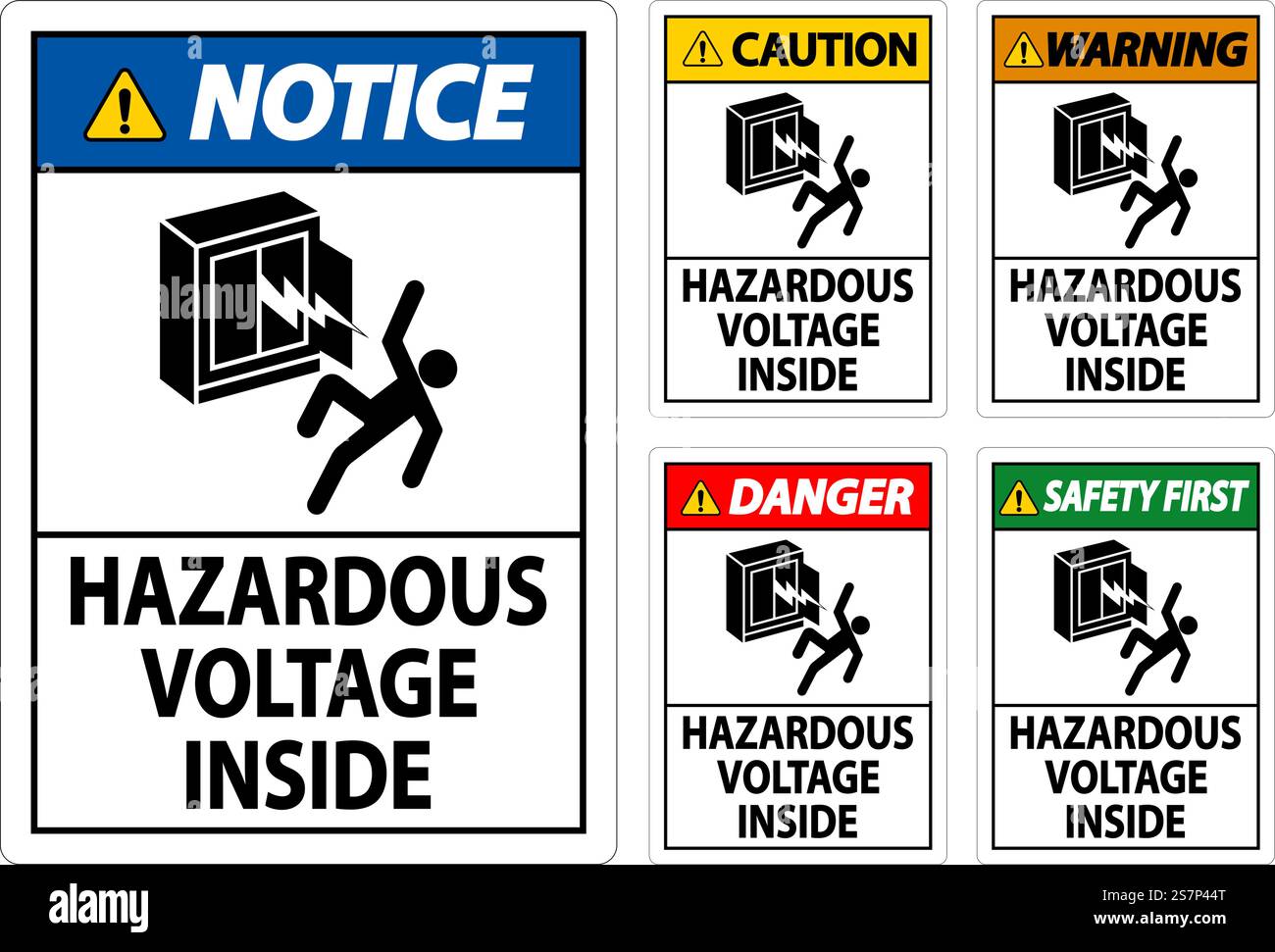 Danger Sign Hazardous Voltage Inside Stock Vector