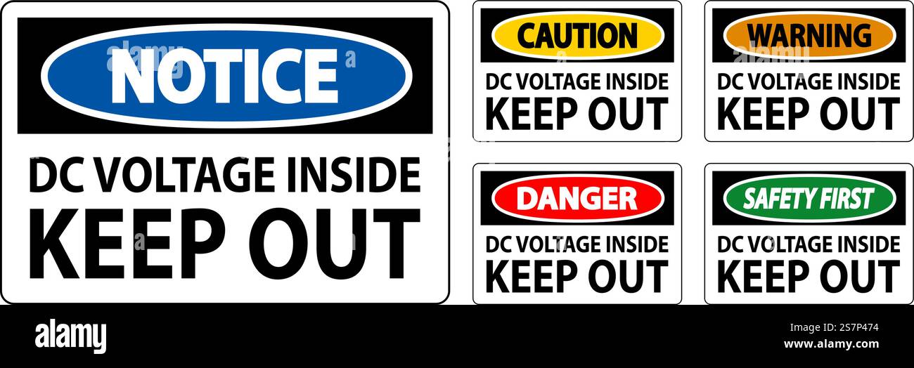 Danger Keep Out Sign, DC Voltage Inside Keep Out Stock Vector