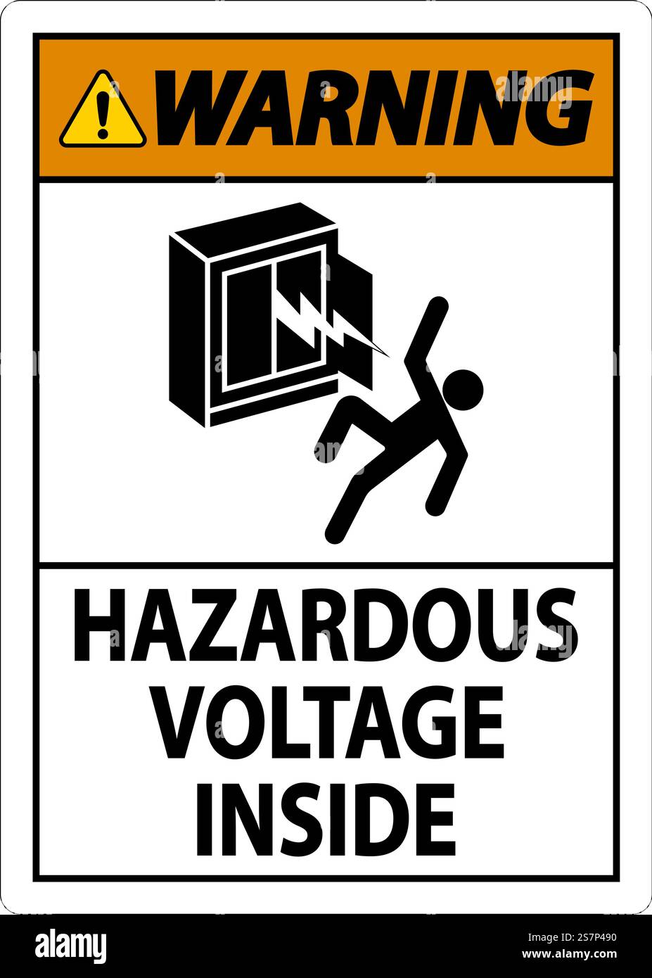 Warning Sign Hazardous Voltage Inside Stock Vector