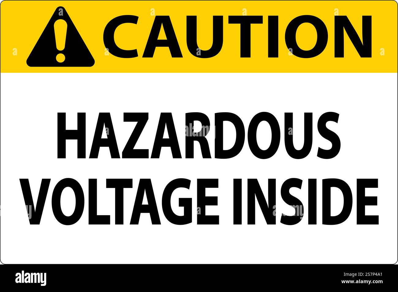 Caution Sign Hazardous Voltage Inside Stock Vector