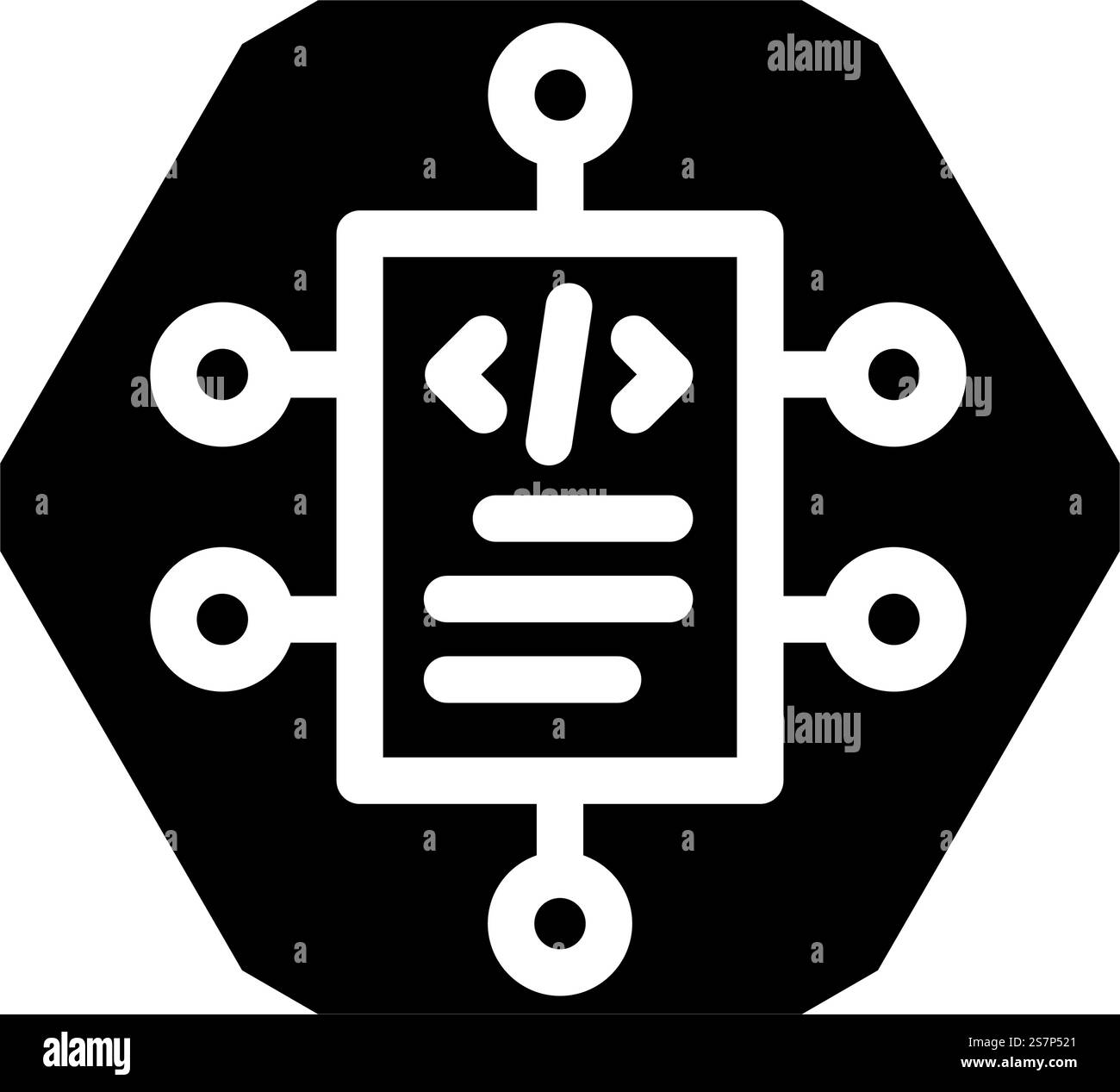 source code management glyph icon vector. source code management sign. isolated symbol illustration. source code management glyph icon vector illustration Stock Vector