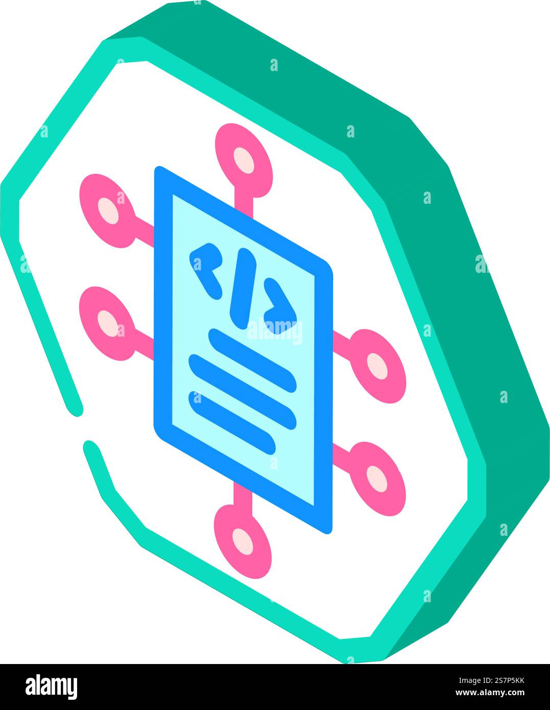 source code management isometric icon vector. source code management sign. isolated symbol illustration. source code management isometric icon vector illustration Stock Vector
