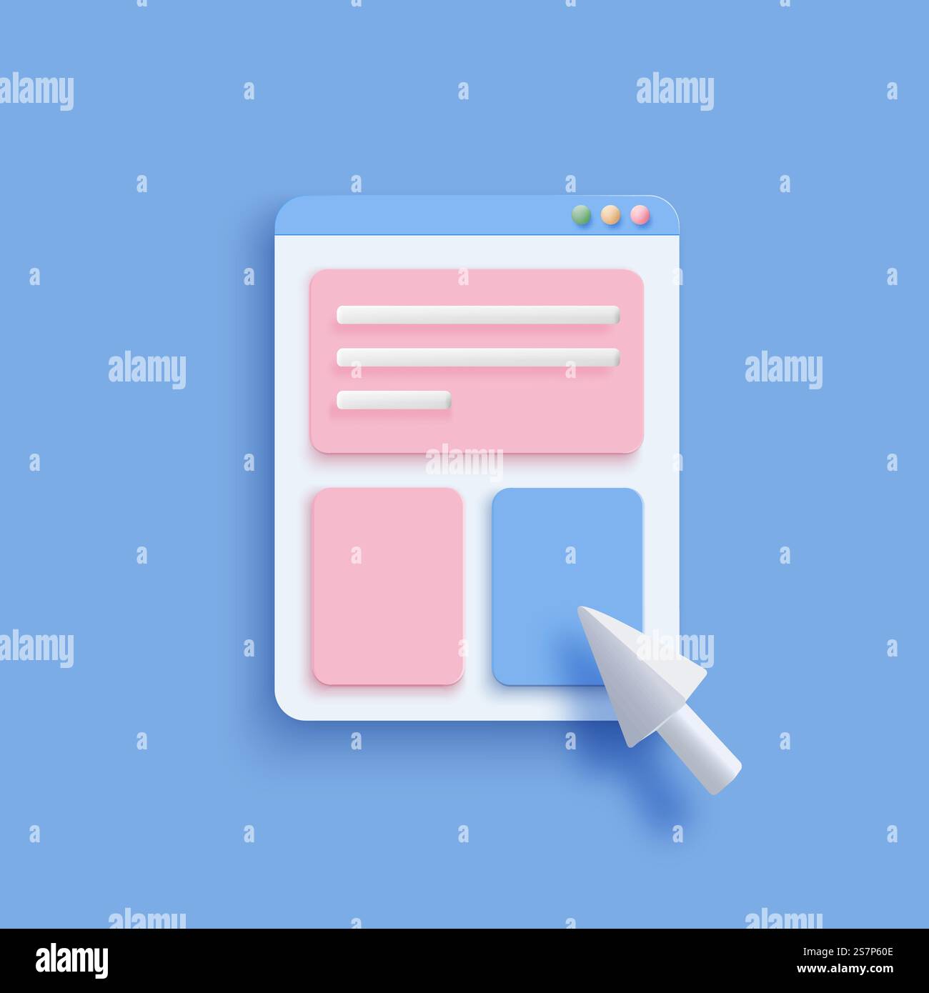 Online applications concept, webpage and chart with mouse arrow ...