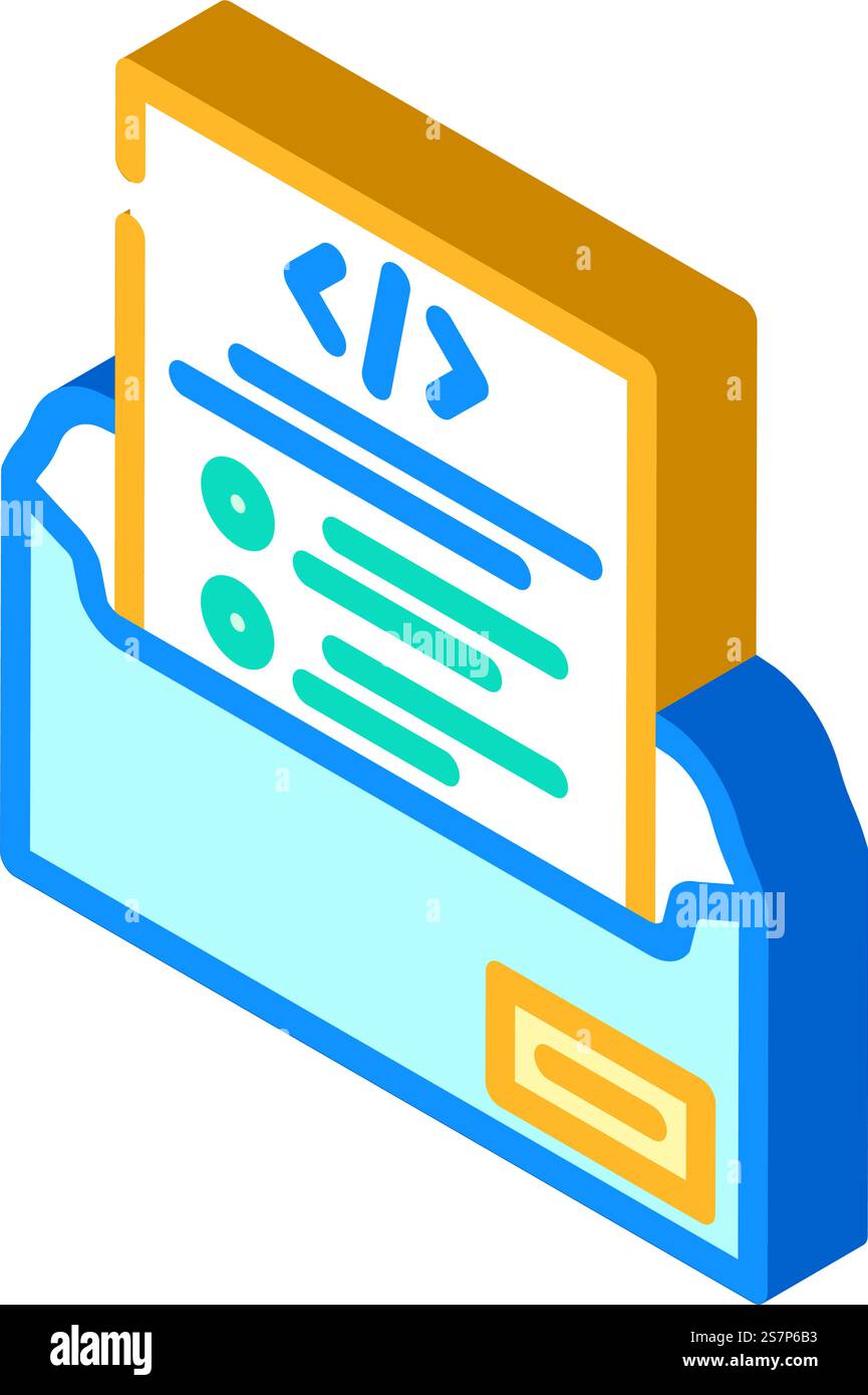 technical writing software isometric icon vector. technical writing software sign. isolated symbol illustration. technical writing software isometric icon vector illustration Stock Vector