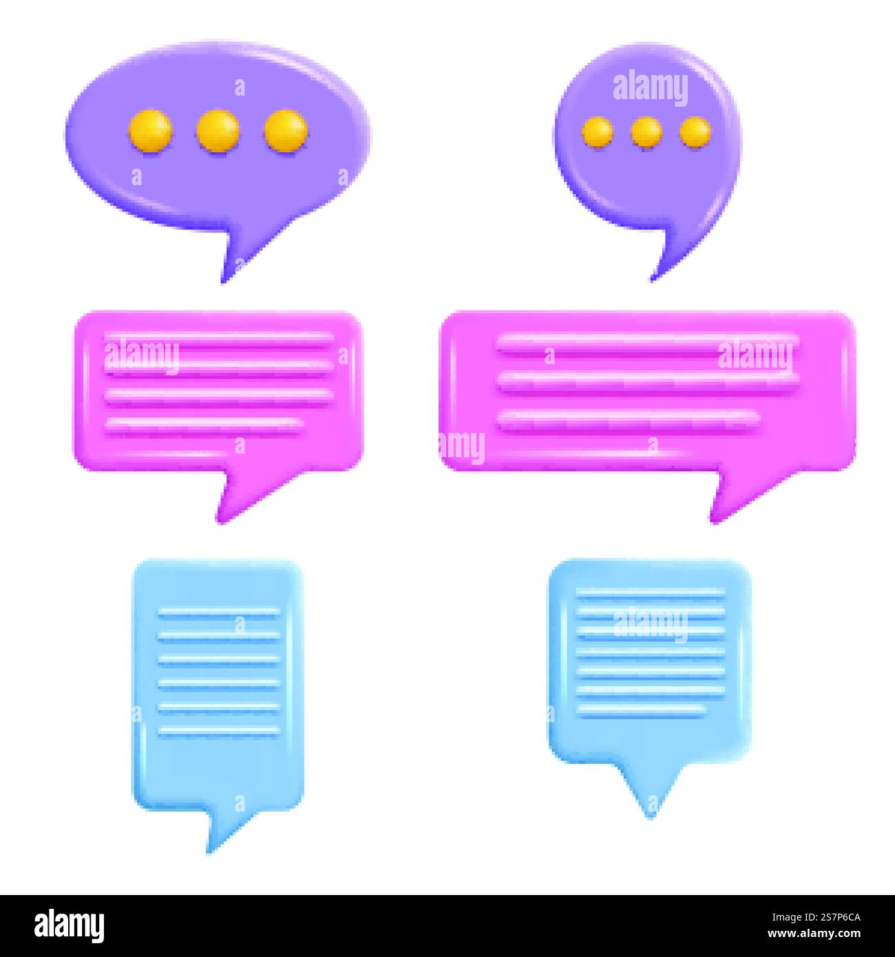 3D Blank Speech Bubbles Set Isolated Stock Vector Image & Art - Alamy