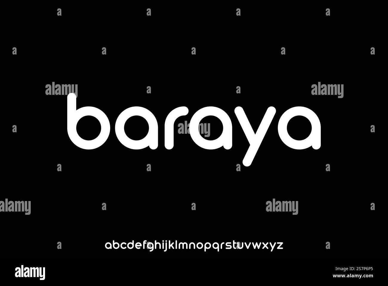 Modern bold rounded display font vector Stock Vector