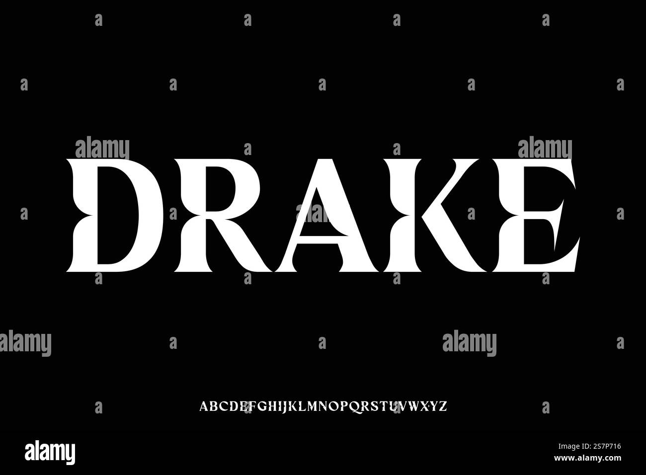 Unique decorative serif alphabet display font vector illustration Stock Vector