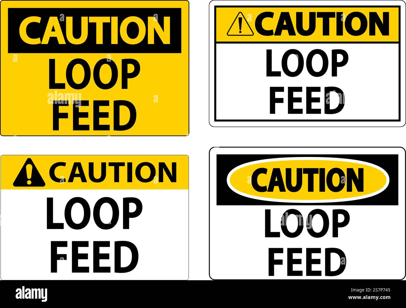 Caution Sign, Loop Feed Stock Vector