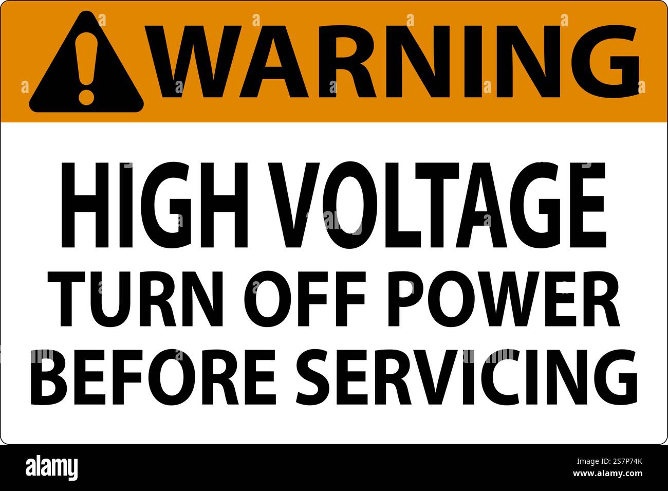Warning Sign High Voltage Turn Off Power Before Servicing Stock Vector ...