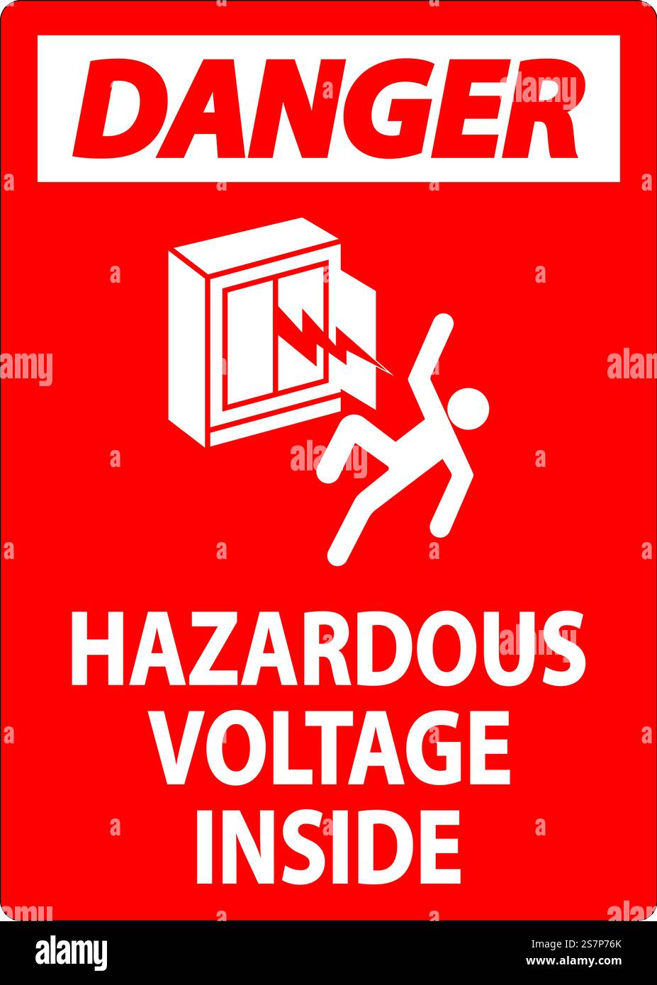 Danger Sign Hazardous Voltage Inside Stock Vector