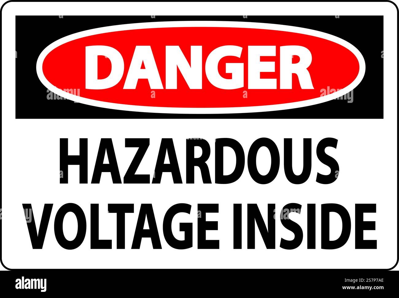 Danger Sign Hazardous Voltage Inside Stock Vector