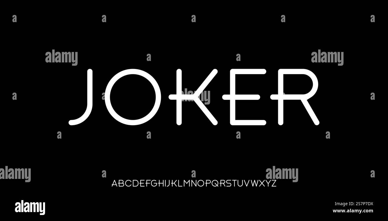 Modern creative linear sans serif display font vector Stock Vector