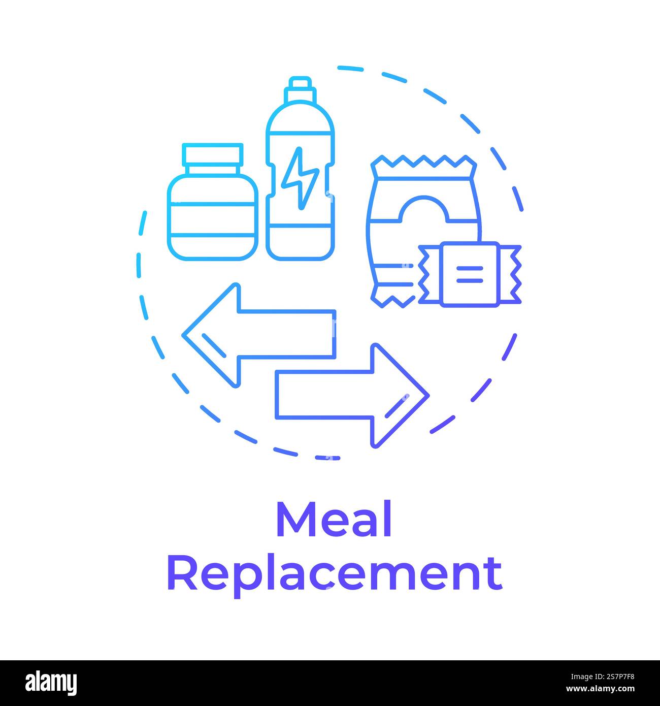 Meal replacement blue gradient concept icon Stock Vector
