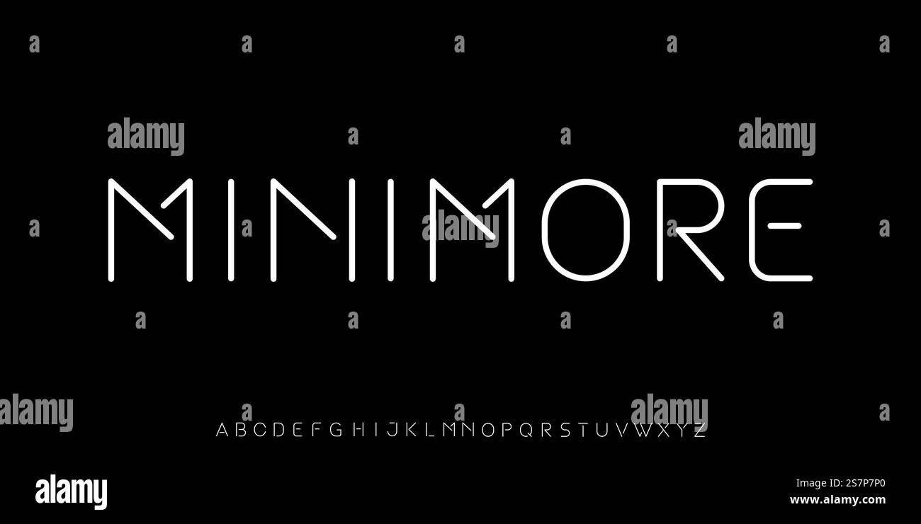 Modern minimal luxury alphabets display font vector Stock Vector