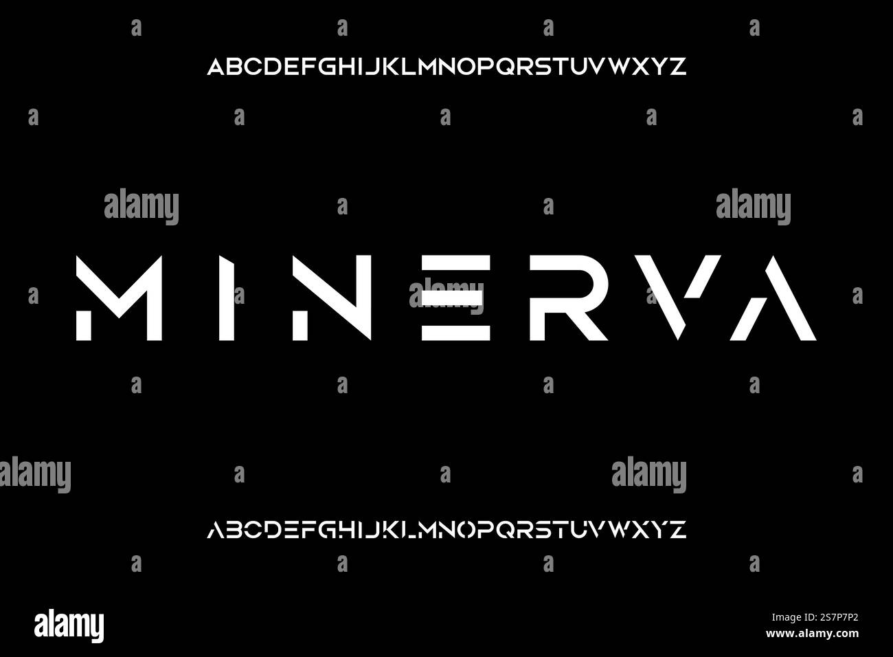 Modern futuristic alphabets display font with alternates Stock Vector