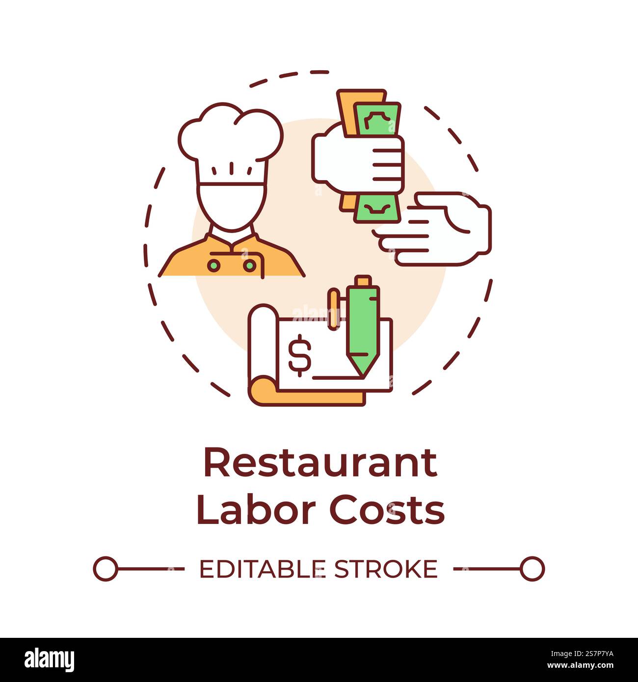 Food costs multi color concept icon Stock Vector