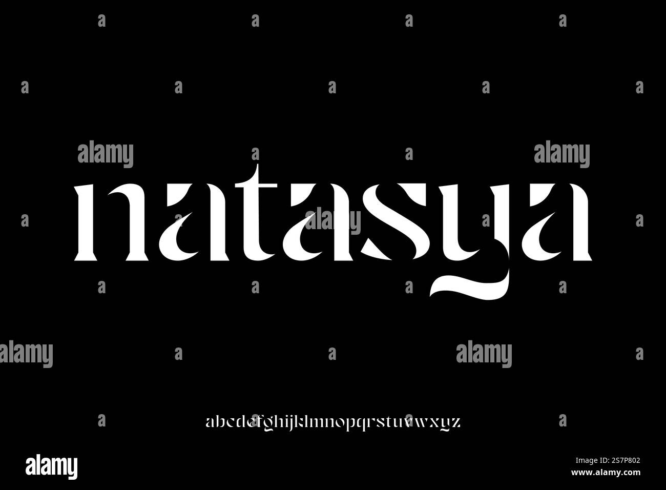 Unique and abstract display font vector Stock Vector