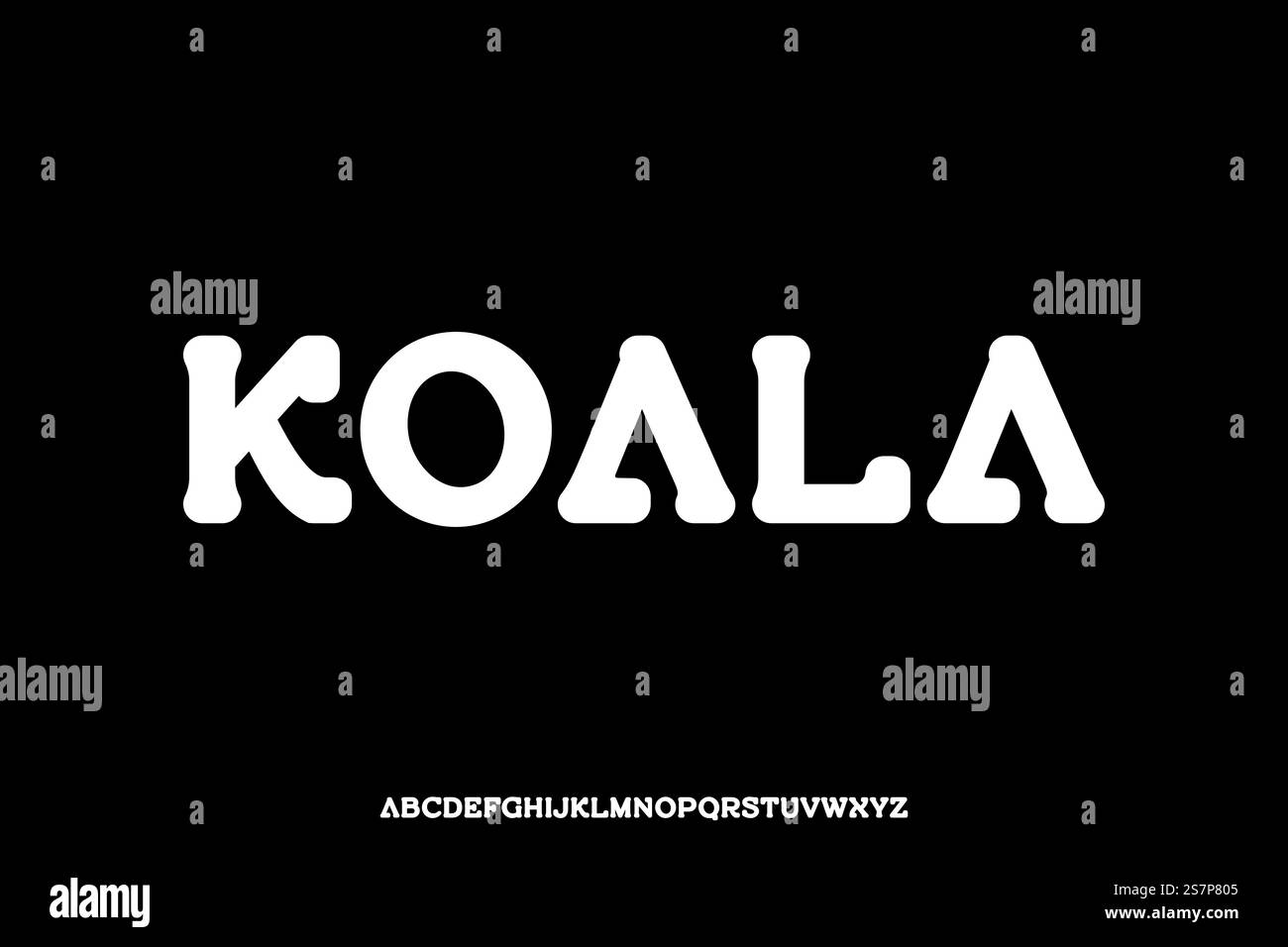 Unique bold rounded alphabet typeface display font vector. Creative typography style illustration Stock Vector
