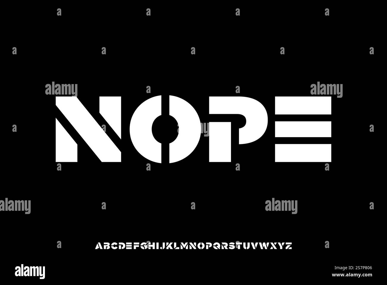 Modern bold abstract stencil sans serif font Stock Vector