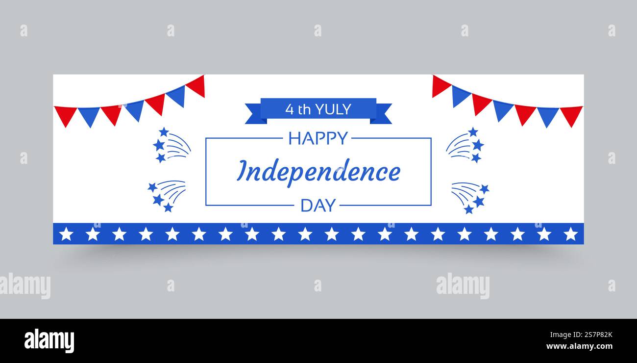 Happy 4th Of July Banner - 98.4x19.6 Inch Patriotic Decoration