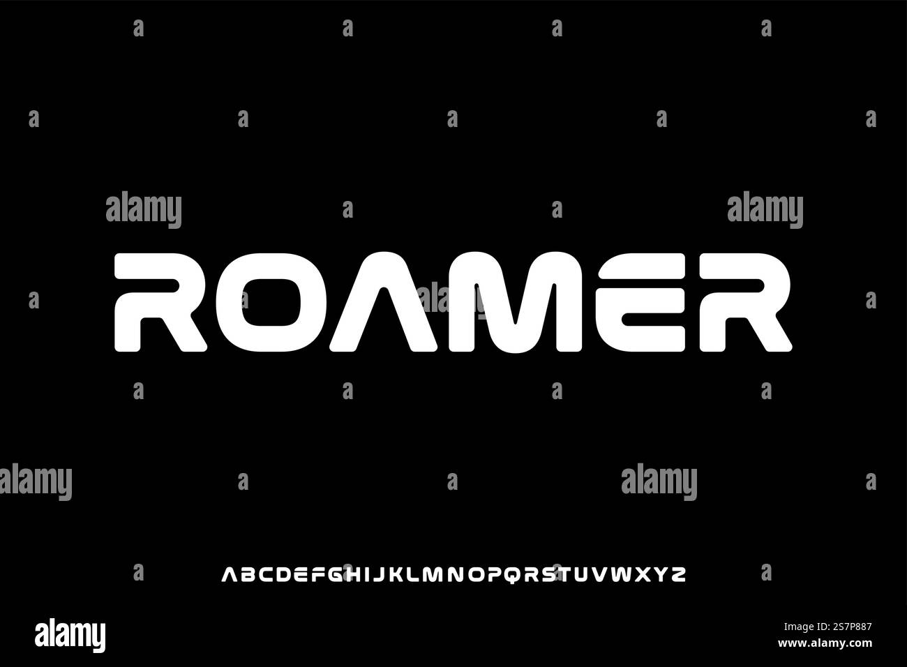 Modern abstract rounded display font vector Stock Vector