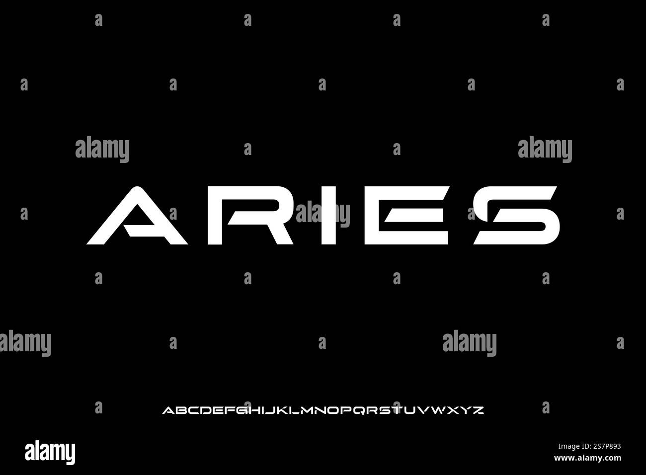 Bold modern futuristic display font vector Stock Vector