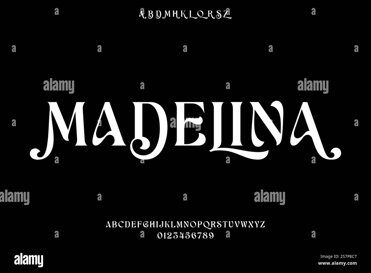 Natural decorative serif style font vector with alternate Stock Vector