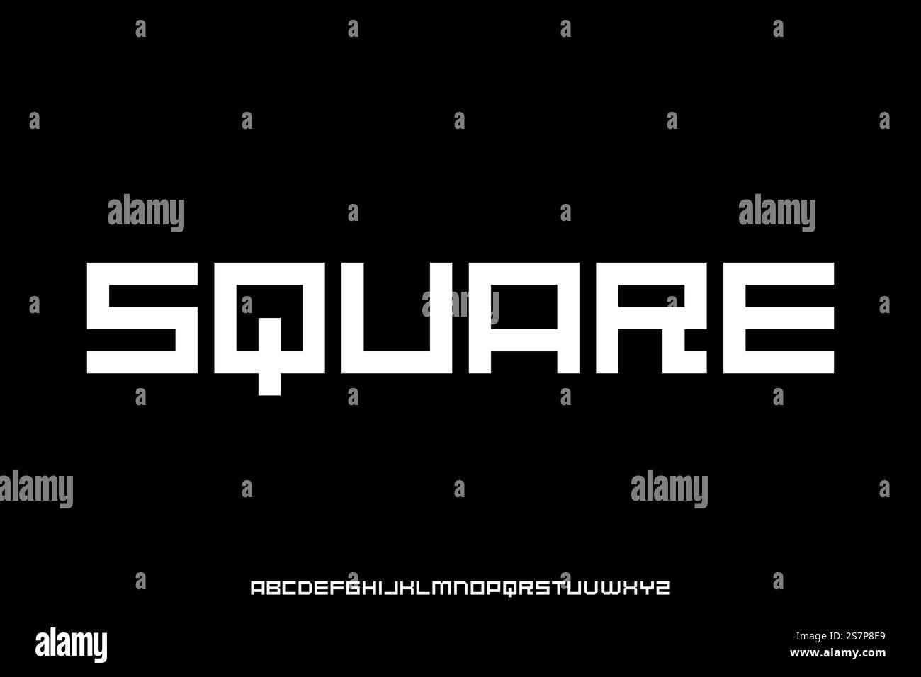 Modern square shape display font vector Stock Vector Image & Art - Alamy