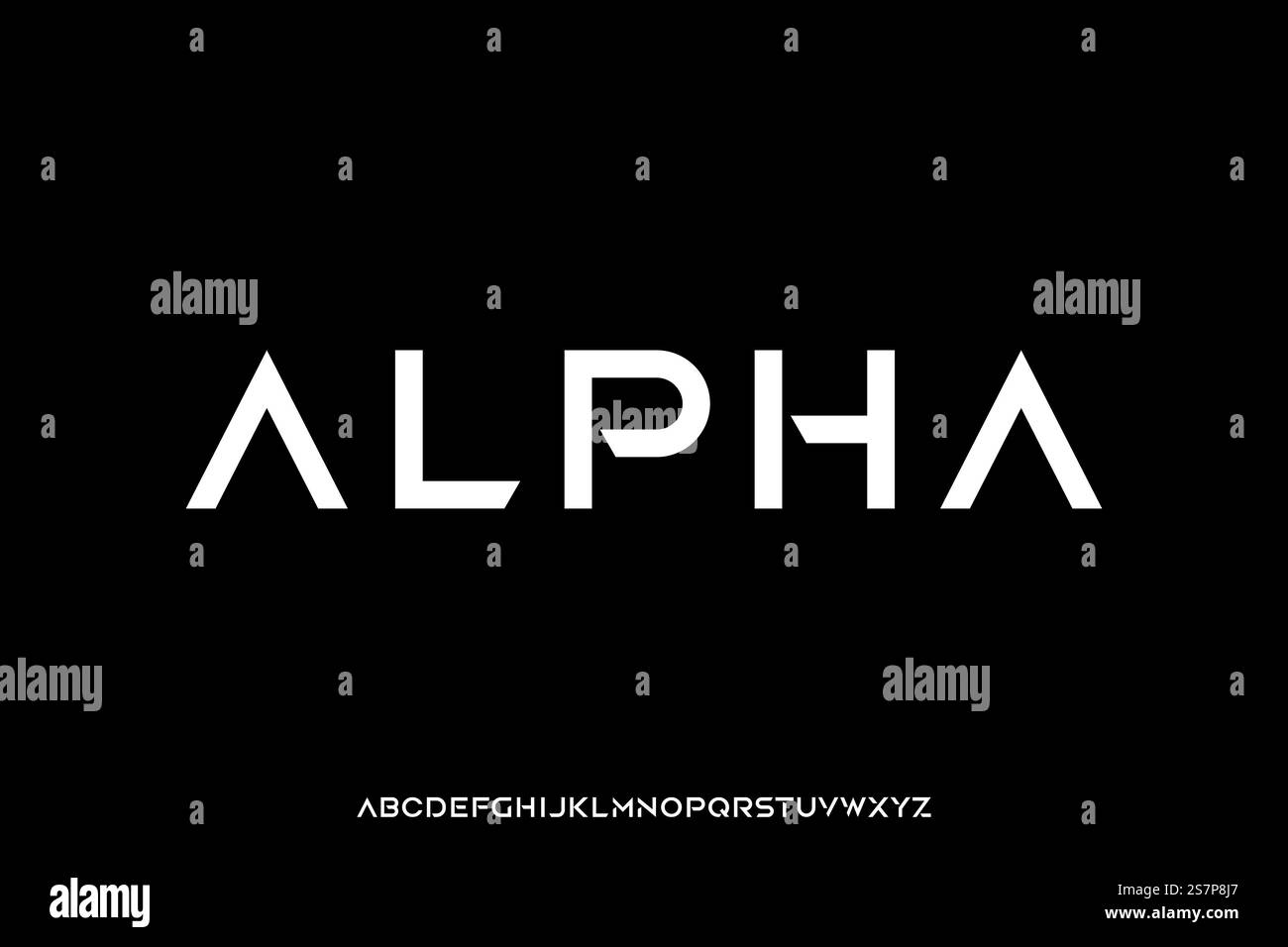Modern sophisticated alphabet typeface vector illustration. Creative technology font style Stock Vector
