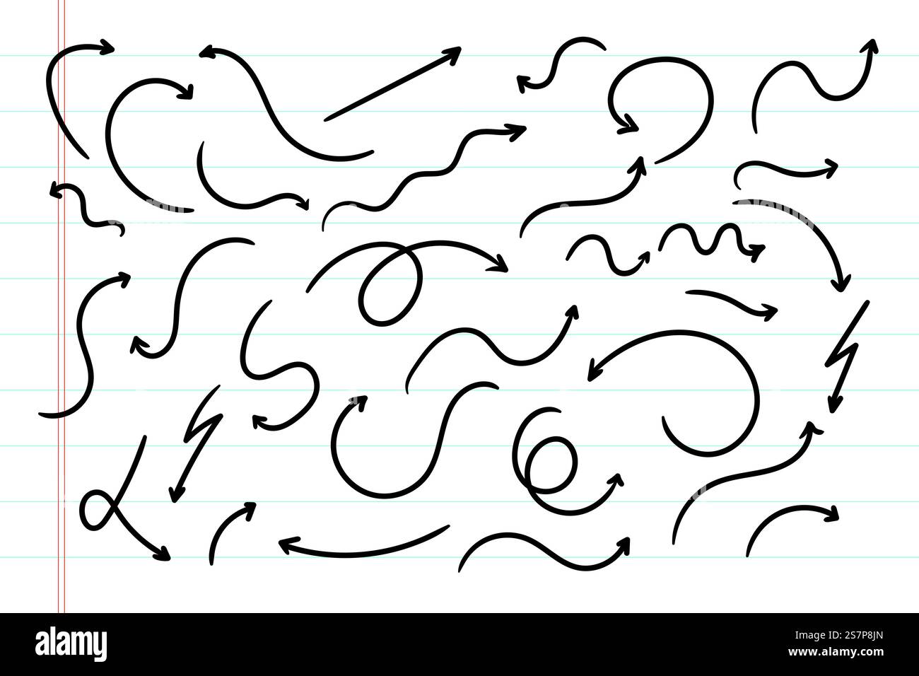 various type of hand drawn doodle arrow collection Stock Vector Image ...