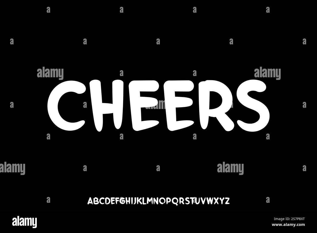 Bold marker handwritten font vector Stock Vector