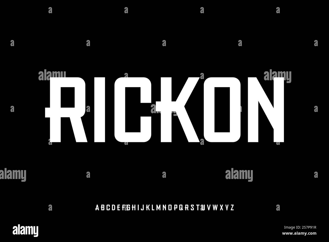 Unique geometric sans serif display font vector Stock Vector