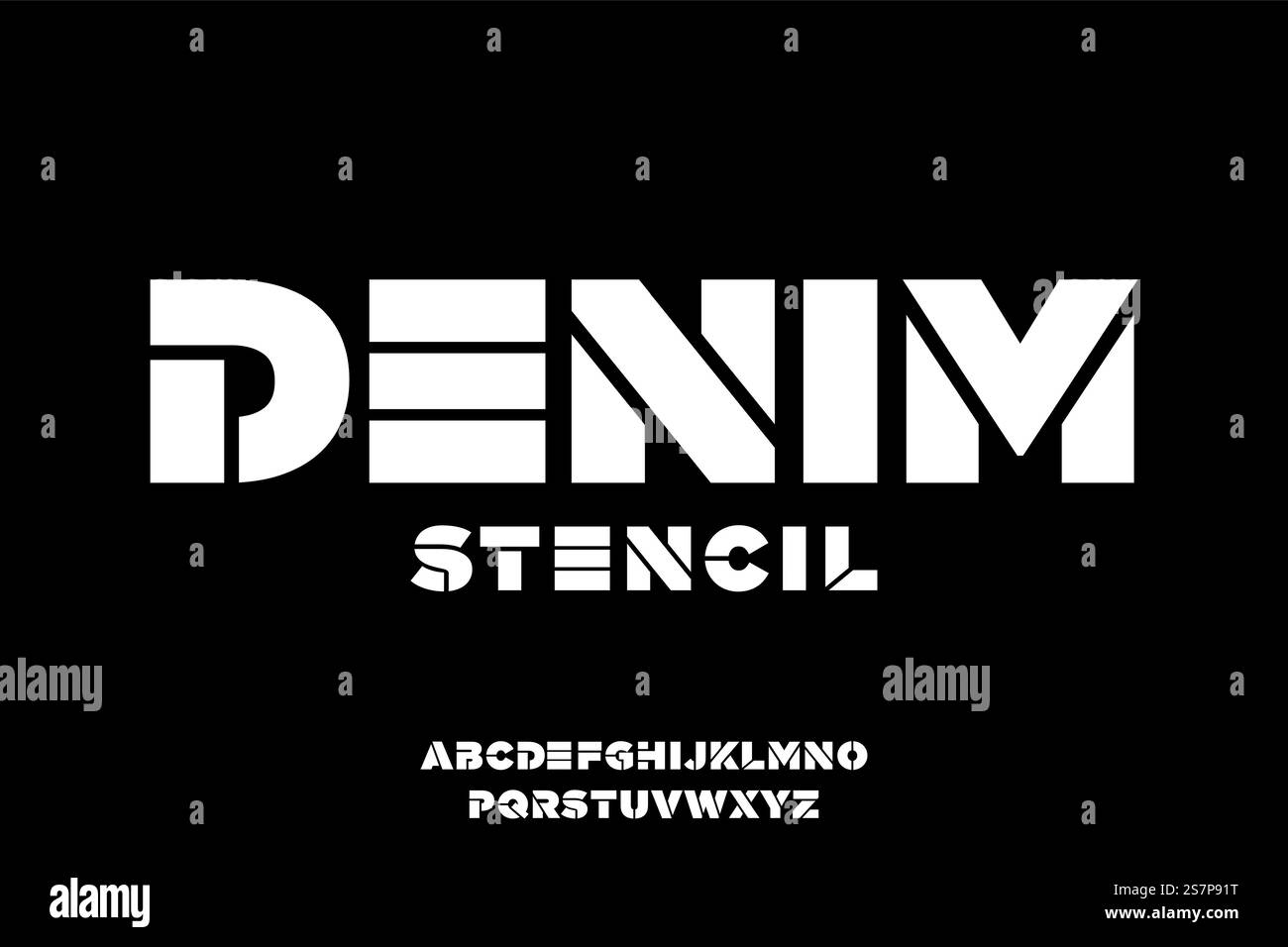 Modern bold stencil display font vector Stock Vector
