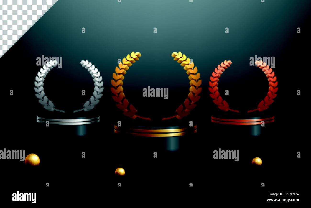 Stage podium with laurel wreath Stock Vector Image & Art - Alamy