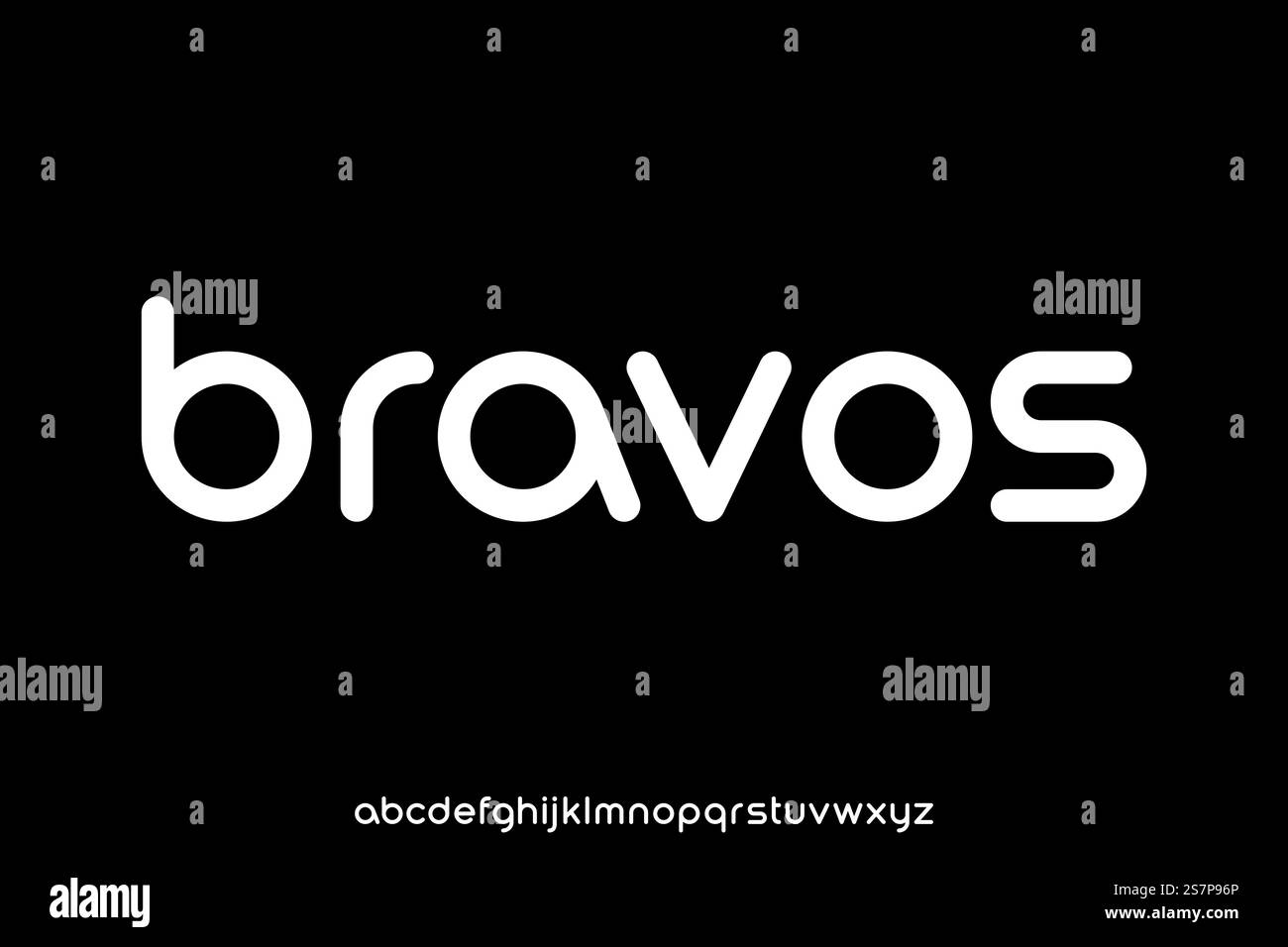 Modern rounded sans serif display font vector Stock Vector