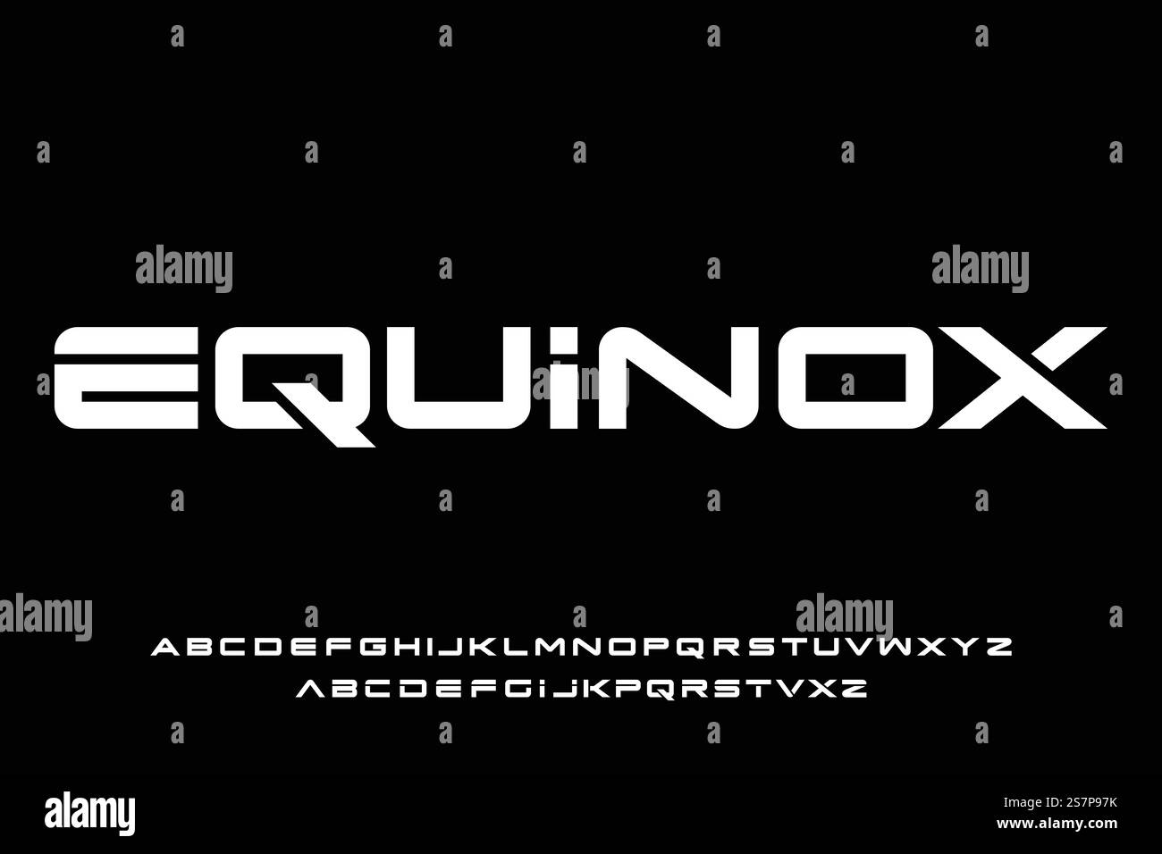 Futuristic alphabets display font vector with alternate Stock Vector