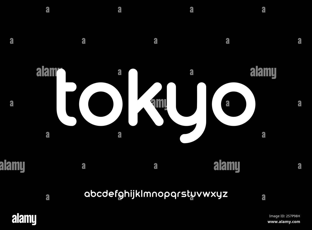 Modern bold rounded display font vector Stock Vector