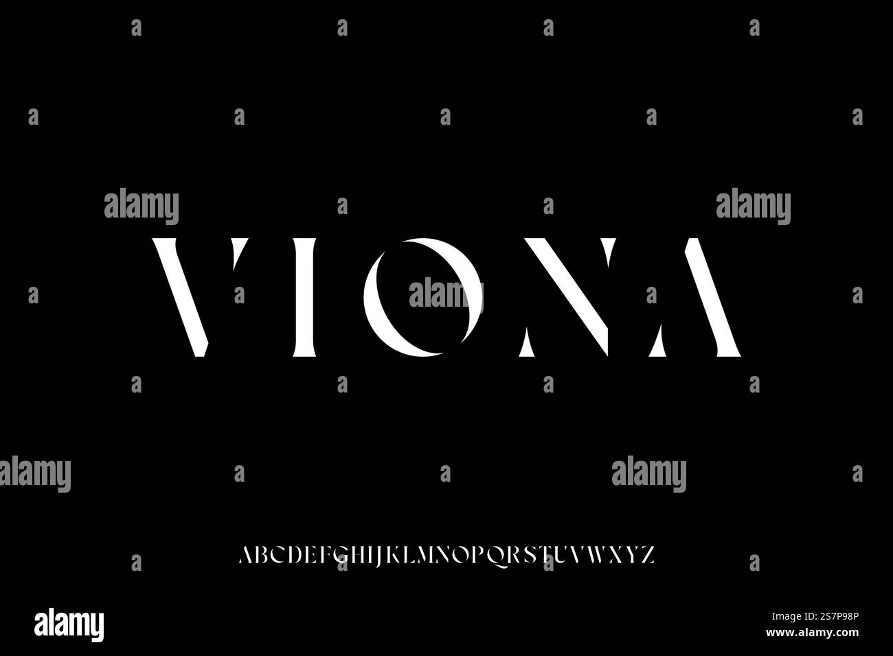 Elegant luxury abstract stencil type serif font vector Stock Vector