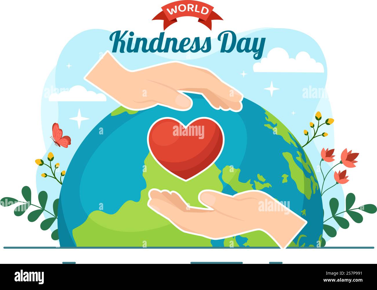 Happy World Kindness Day Vector Illustration on November 13 with Earth ...