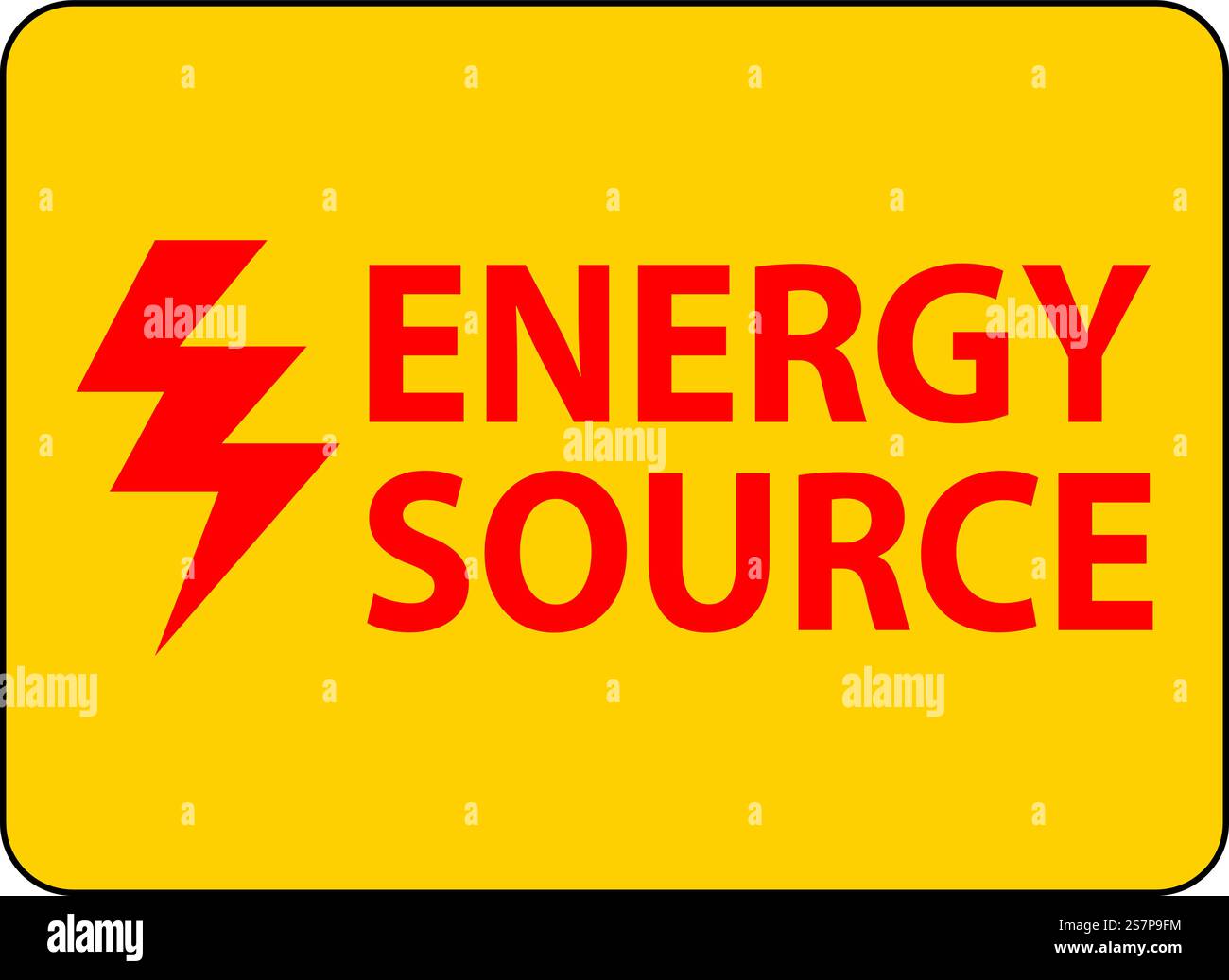 Warning Label Sign, Energy Source Stock Vector