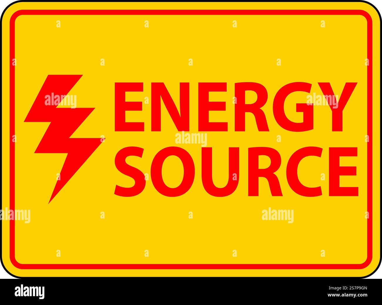 Warning Label Sign, Energy Source Stock Vector