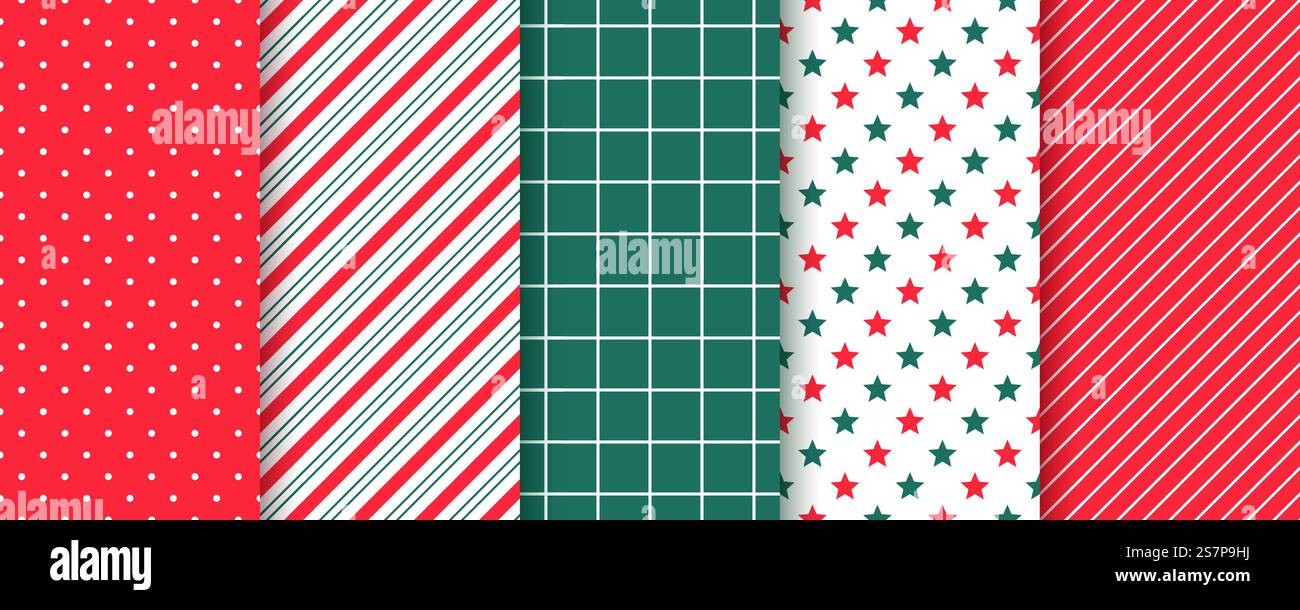 Xmas backgrounds. Christmas seamless pattern. New year packing papers ...