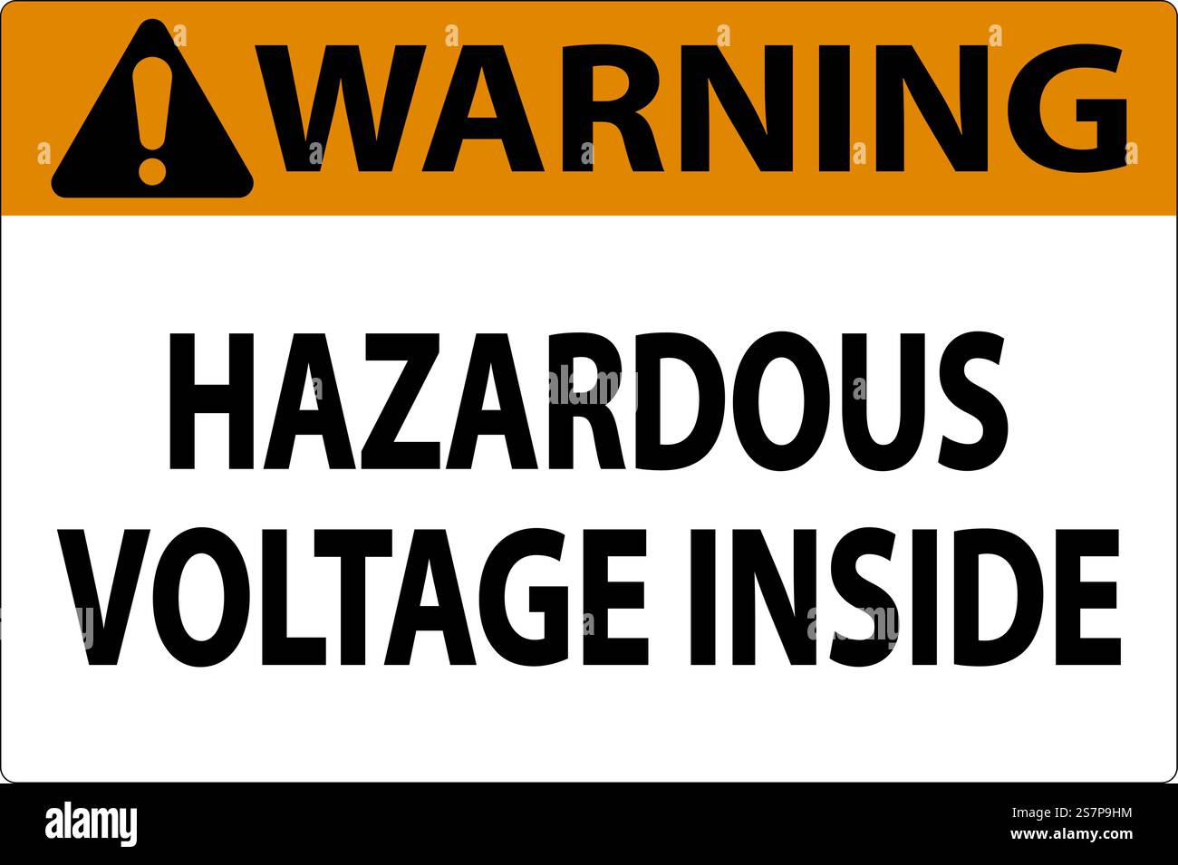 Warning Sign Hazardous Voltage Inside Stock Vector