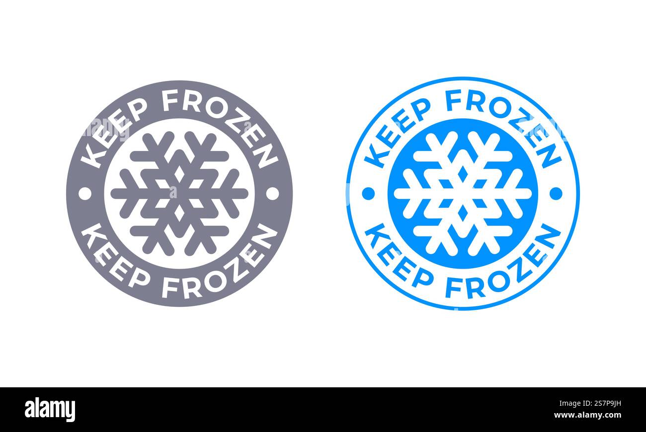 Keep frozen vector food product package label. Keep frozen in fridge ...