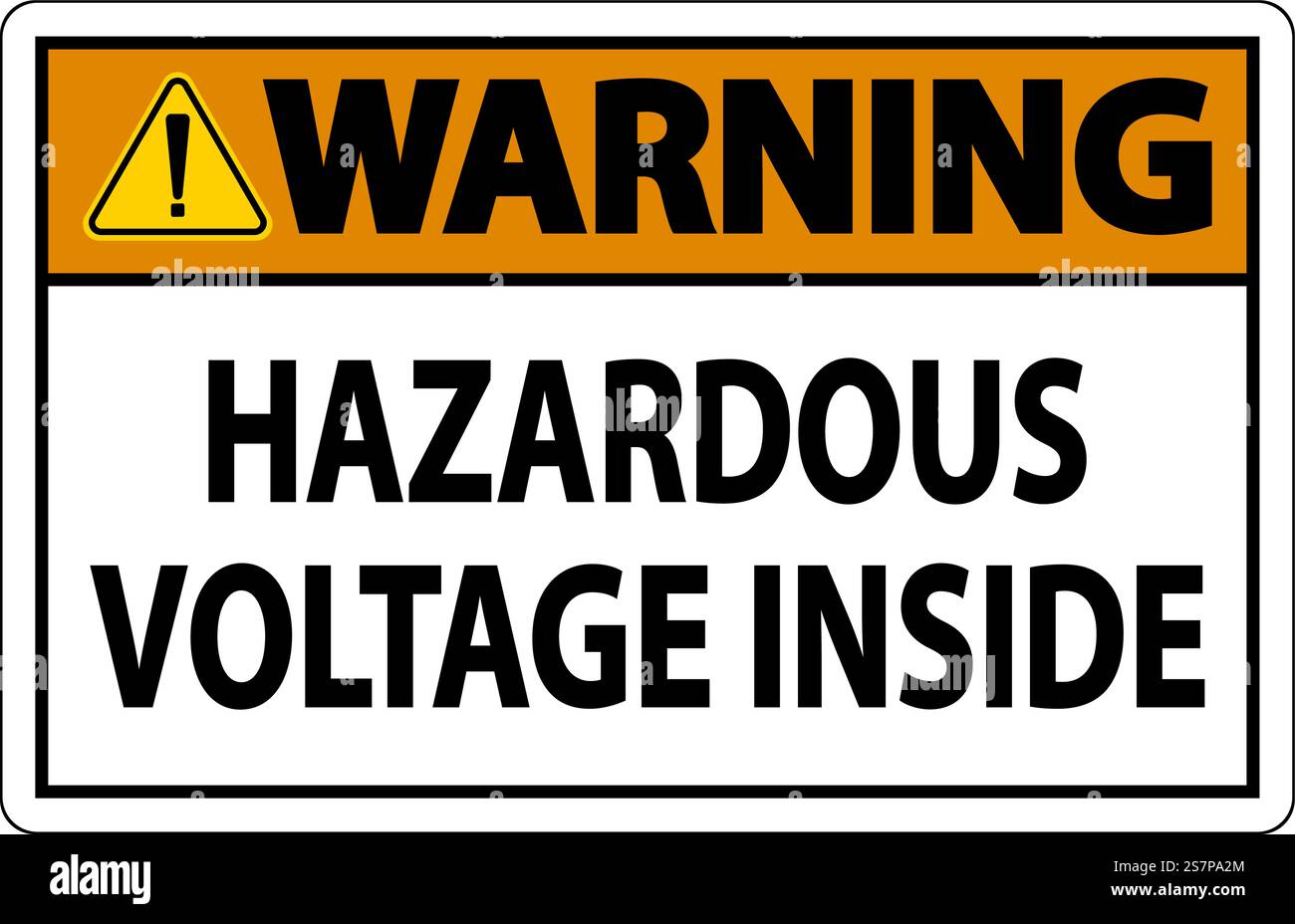 Warning Sign Hazardous Voltage Inside Stock Vector